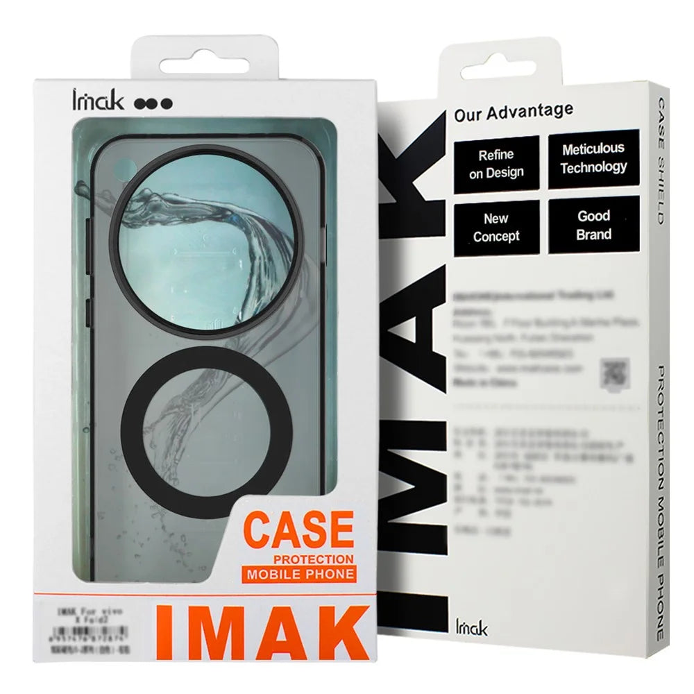 IMAK For iPhone Air Case Compatible with MagSafe Candy Color Anti Drop TPU + PET Back Cover - Black - 6