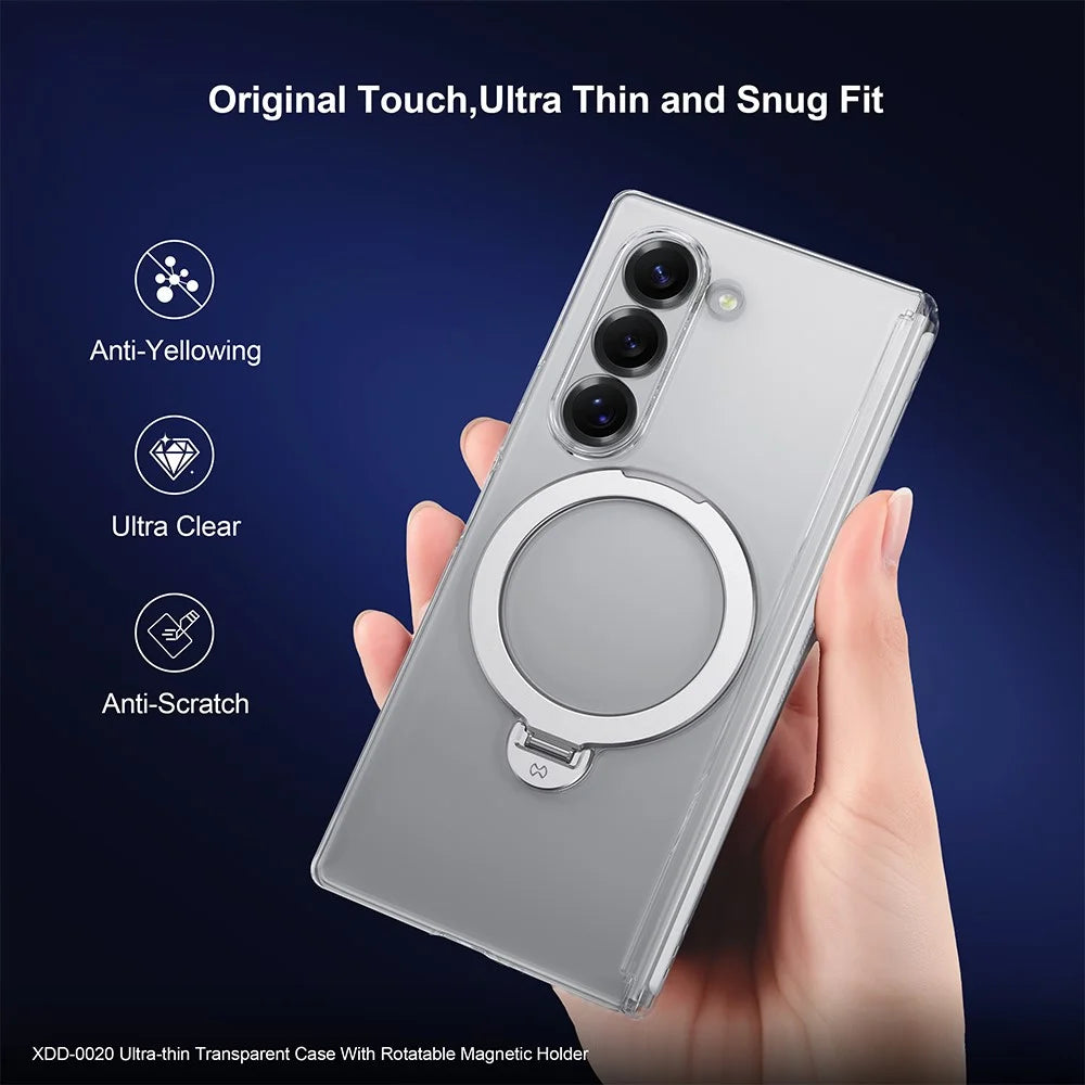 XUNDD For Samsung Galaxy Z Fold5 5G Magnetic Case Kickstand PC Cover with Tempered Glass - 5