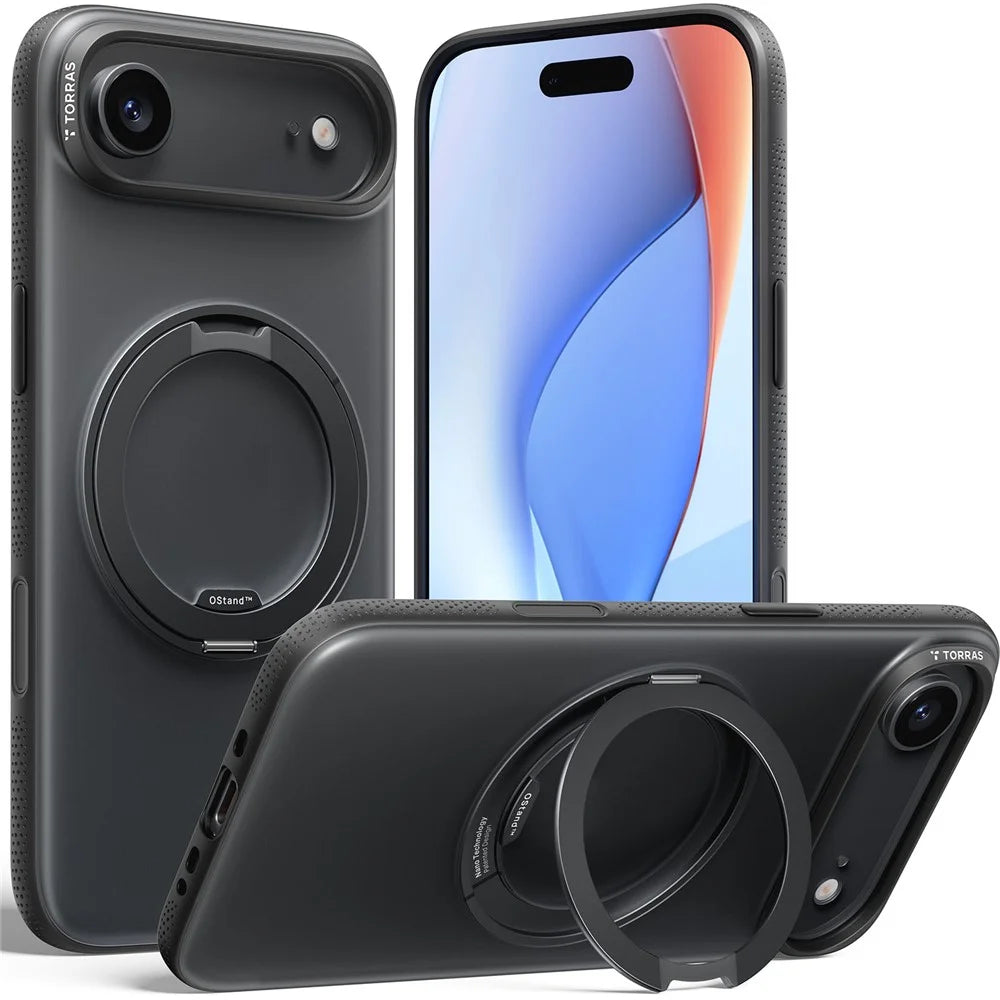 TORRAS Ostand O3 Fitness Series For iPhone Air Case Compatible with MagSafe TPU PC Kickstand Phone Cover - Black - 1