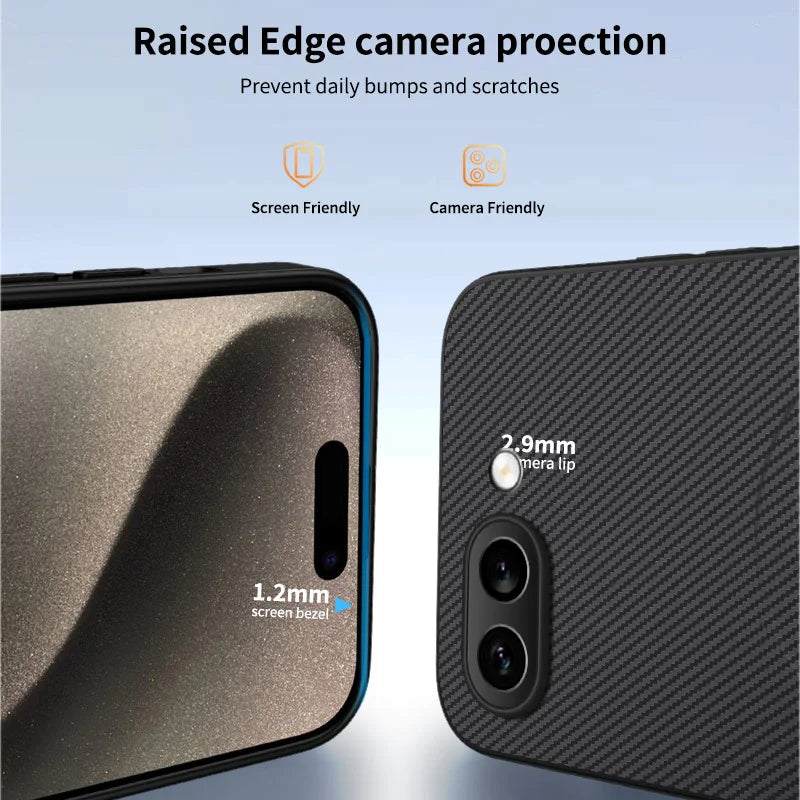 WANLONFENG For Google Pixel 9a Magnetic Case  TQ1 Series Carbon Fiber Texture PC TPU Phone Cover with 2Pcs Screen Films - Black - 3