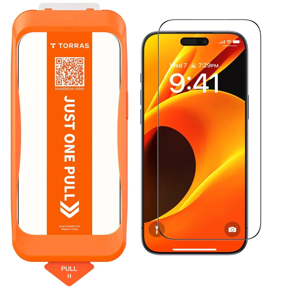 TORRAS Glassgo For iPhone 17 Pro Max Screen Protector Tempered Glass HD Film with Automatic Dust Removal Tool - 1