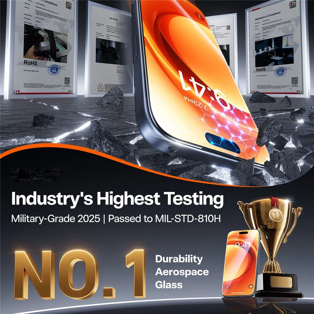 TORRAS Glassgo For iPhone 17 Pro Max Screen Protector Tempered Glass HD Film with Automatic Dust Removal Tool - 2