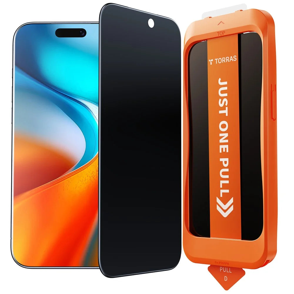 TORRAS Glassgo For iPhone 17 Pro Max Anti Spy Screen Protector Tempered Glass Private Film with Auto-Align Frame - 1