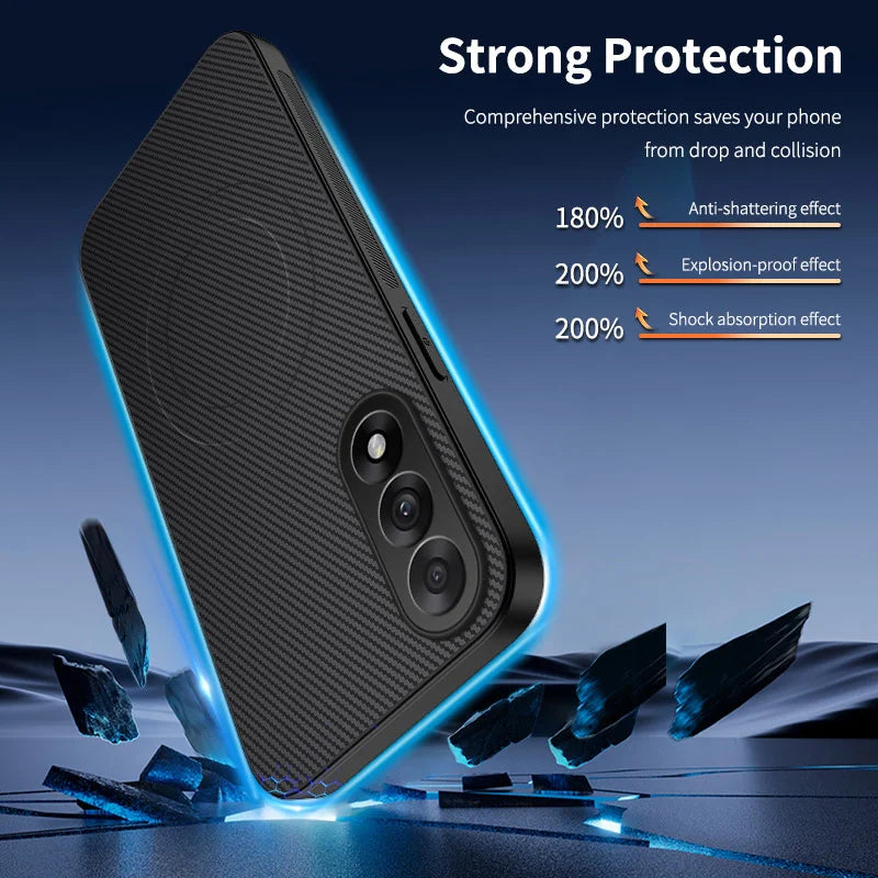 WANLONFENG For OnePlus Ace 5 Ultra 5G / OnePlus Nord 5 5G Magnetic Case  TQ Series Carbon Fiber Texture PC TPU Phone Cover - Black - 2