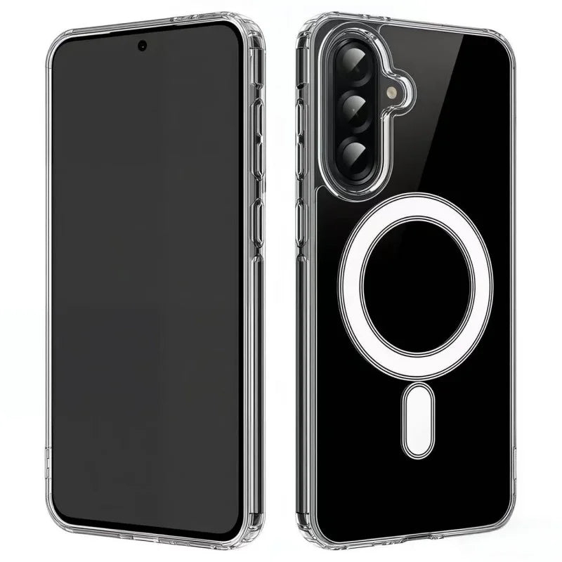 WANLONFENG For Samsung Galaxy A16 4G / Galaxy A16 5G Clear Case  LM1 Series Magnetic Case with 2Pcs Screen Films (Big Lens Hole) - Transparent - 2