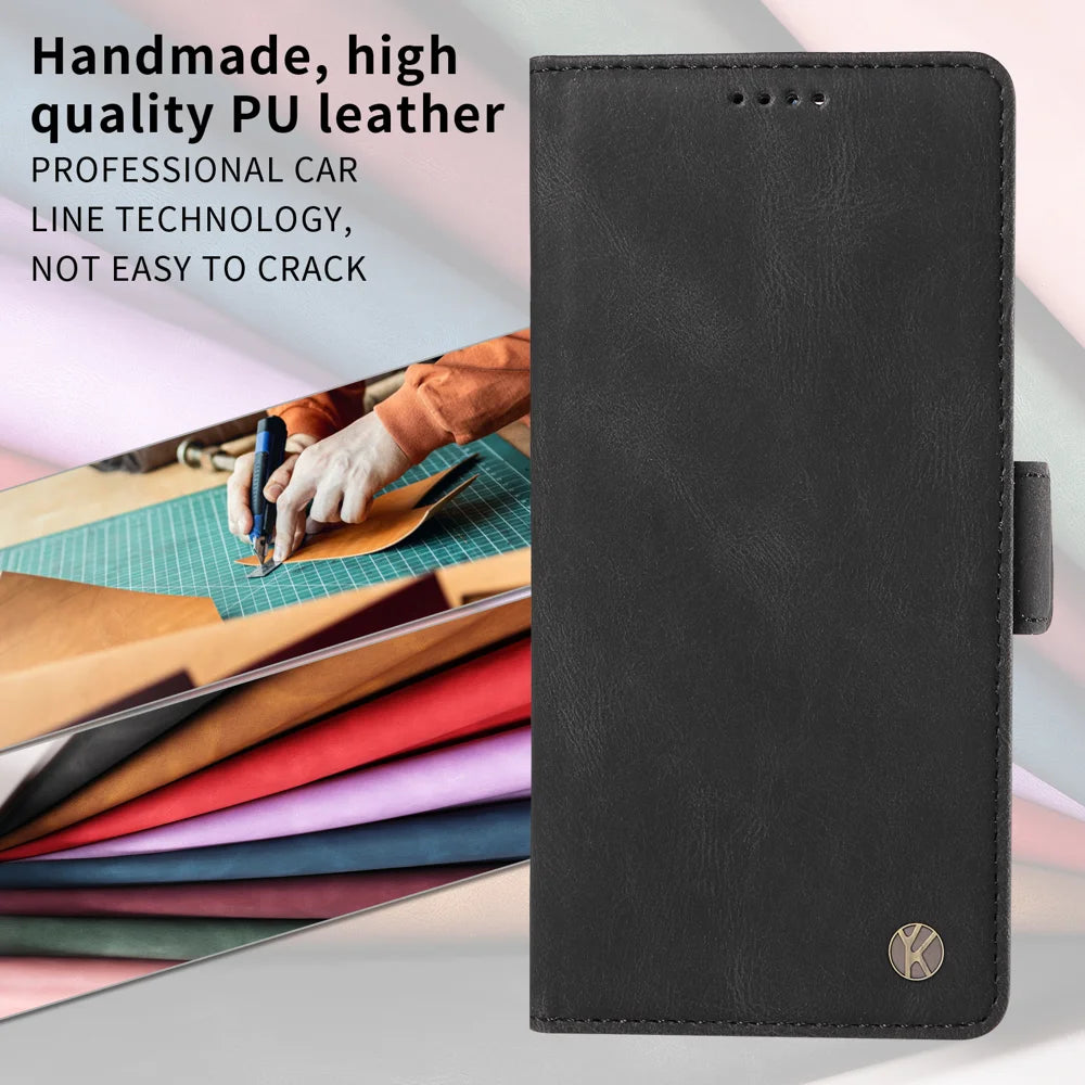 YIKATU For iPhone 18 Pro / 17 Pro Leather Case  YK-005 Skin-touch Feeling Wallet Phone Cover - Black - 3