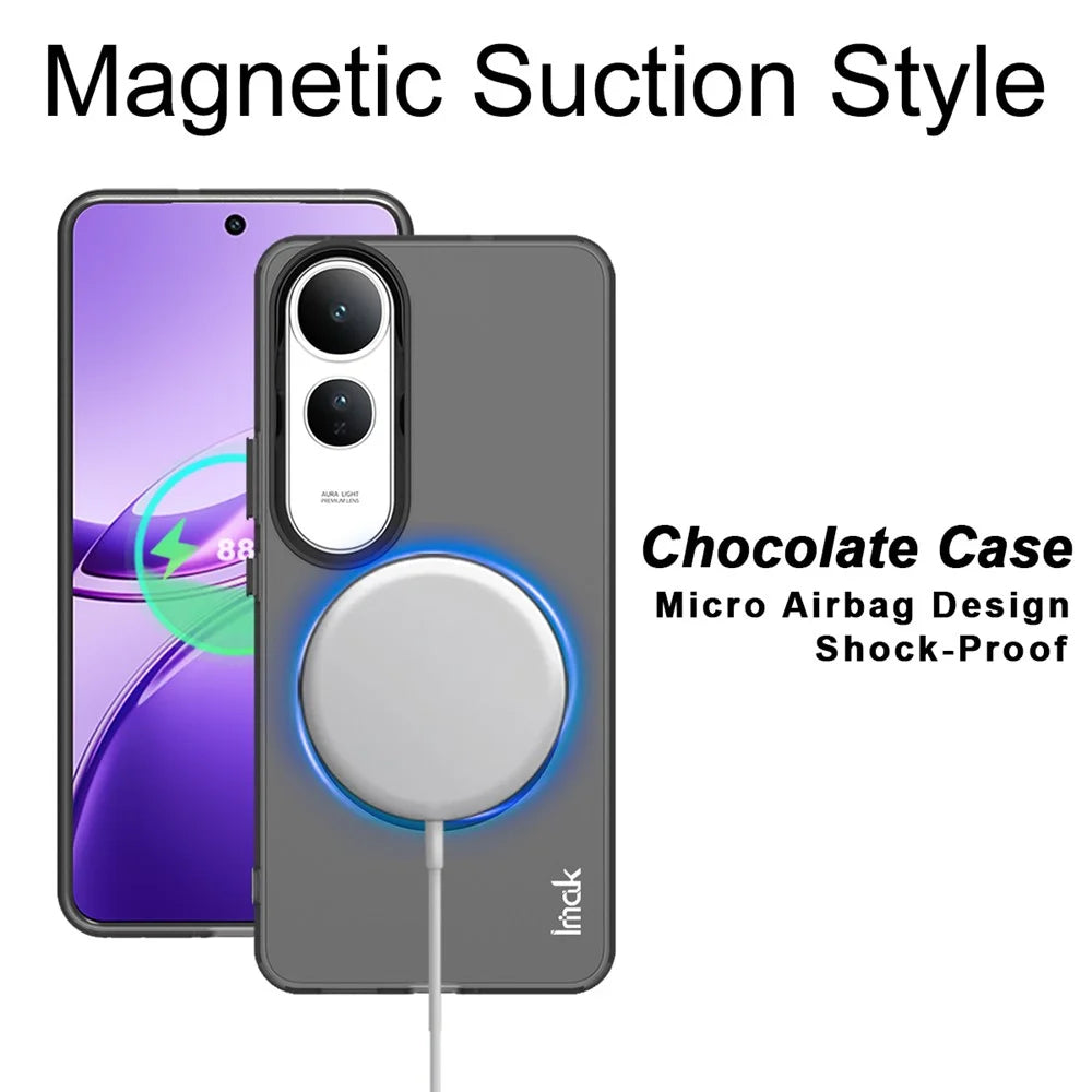 IMAK For vivo V50 Lite 5G Magnetic Case PC + TPU Protective Phone Back Cover - Black - 3