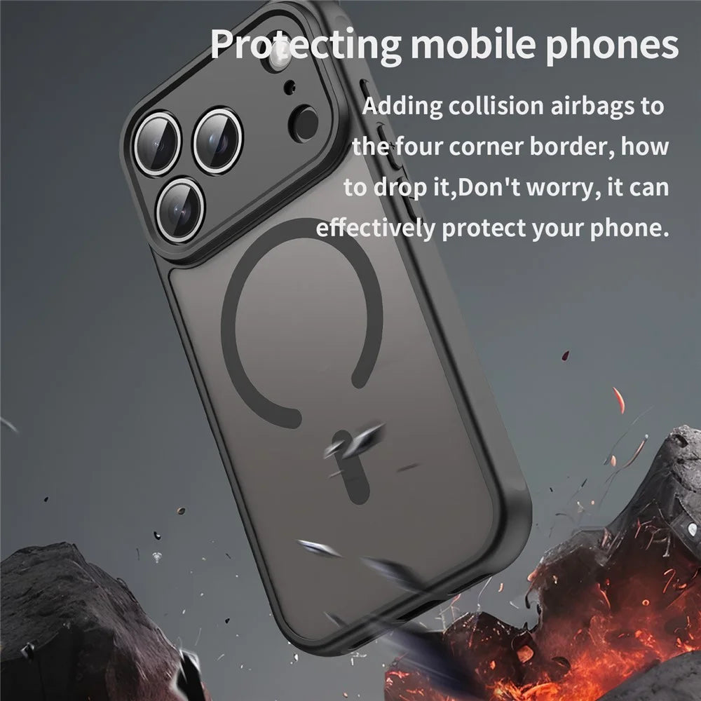 For iPhone 17 Pro Case Compatible with MagSafe Anti Drop PC + TPU Phone Cover - Black - 3