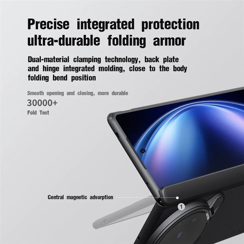 NILLKIN Super Frosted Shield Prop For vivo X Fold5 5G Case Clear Lens Lid Kickstand Phone Cover - 6