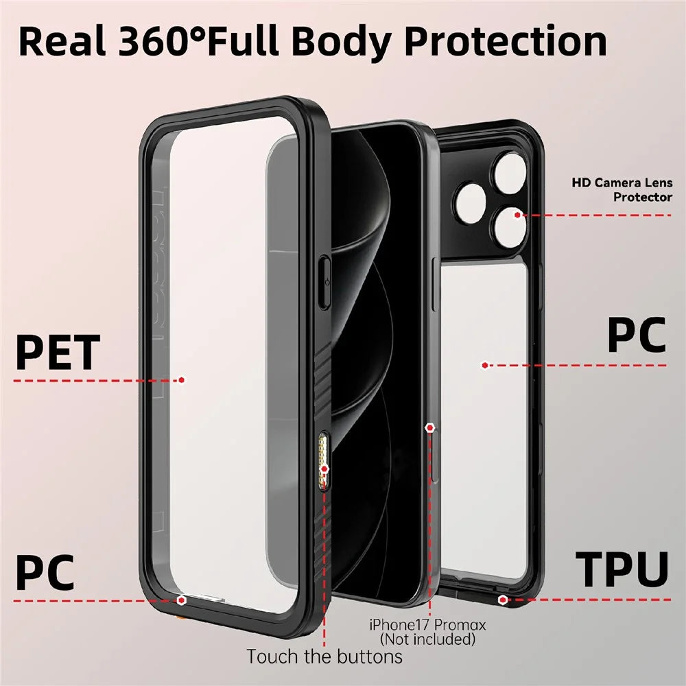 REDPEPPER FS / FM Series For iPhone 17 Pro Max Waterproof Case IP68 Shockproof Phone Cover - 4