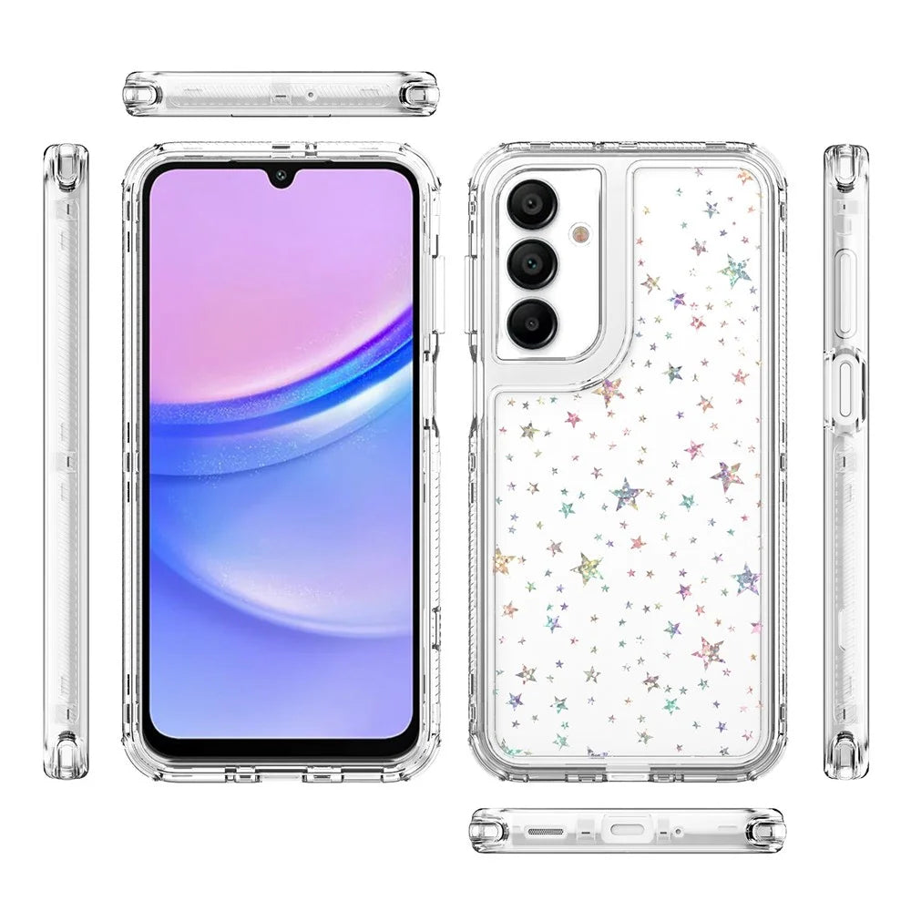 For Samsung Galaxy A16 4G / 5G Case Acrylic TPU Clear Phone Cover with Laser-printed Film - Stars - 7