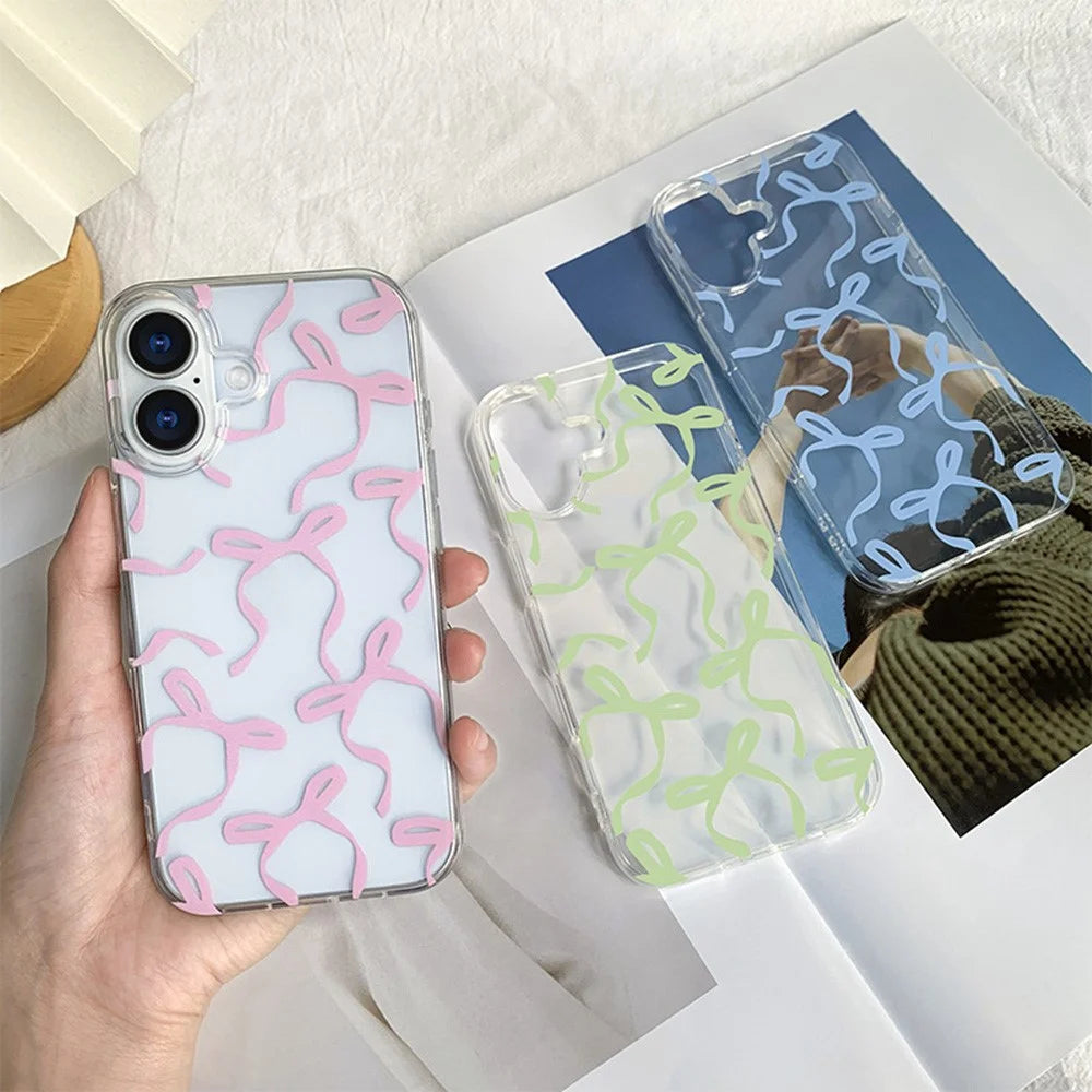 For iPhone 16 Case Butterfly Pattern Soft TPU Protective Clear Cover - Pink - 4