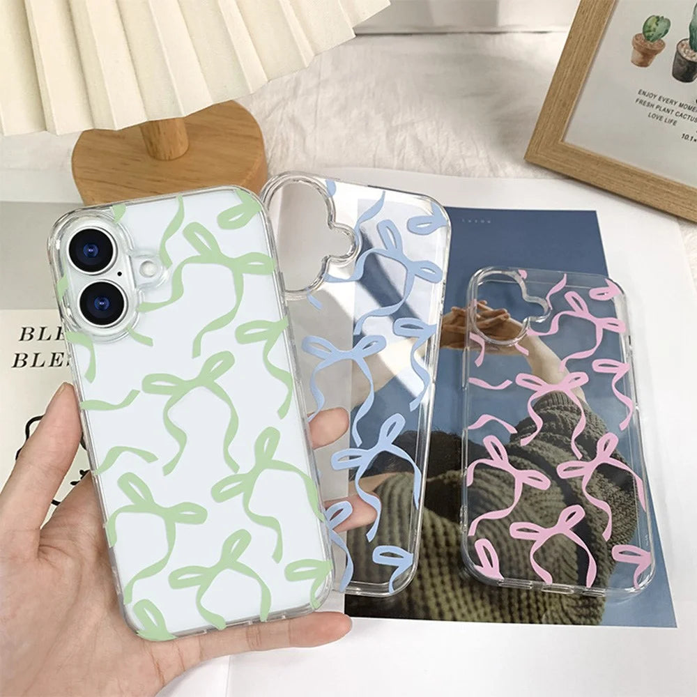 For iPhone 16 Case Butterfly Pattern Soft TPU Protective Clear Cover - Pink - 5