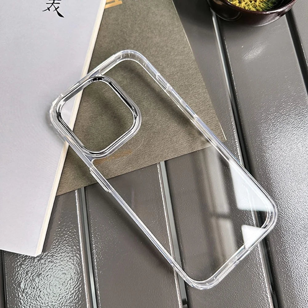 For iPhone 16 Pro Case TPU + PC Phone Cover Electroplated Lens Frame - 4