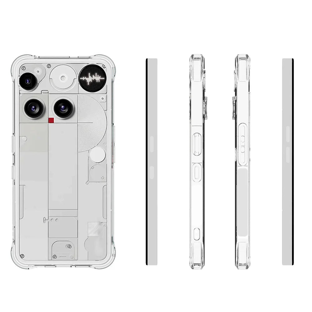 WANLONFENG For Nothing Phone (3) 5G TPU Case  WL2 Series 2.0mm Phone Cover with 2Pcs Tempered Glass Films - Transparent - 6