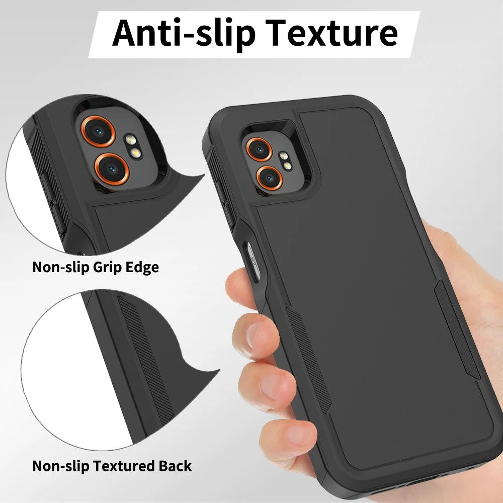 For Samsung Galaxy XCover7 Pro Case 2 in 1 PC + TPU Shockproof Phone Cover - Black - 6