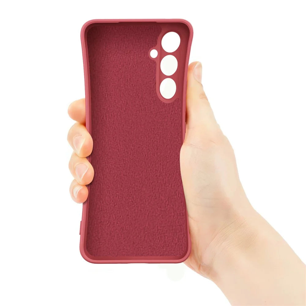 For Samsung Galaxy A18 5G / A18 4G / A17 5G / A17 4G Silicone Case with Strap Ring Kickstand Phone Cover - Red - 4