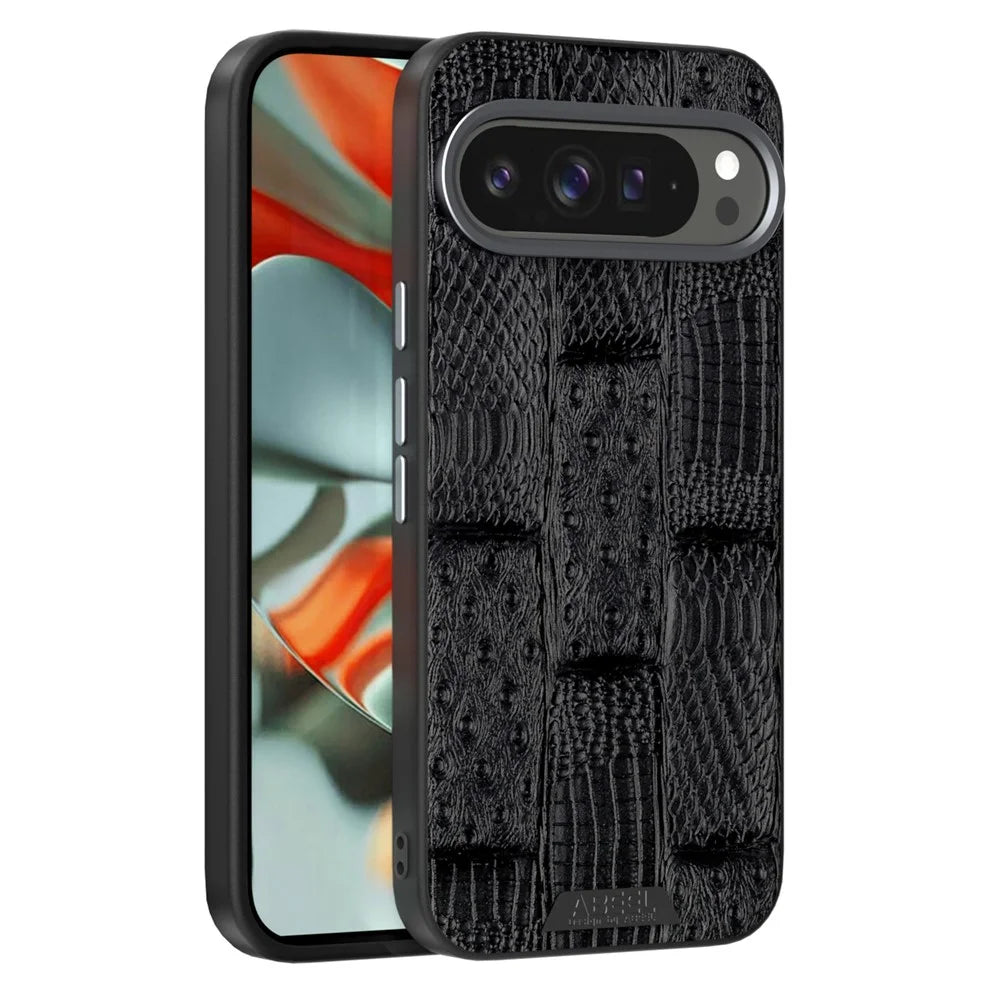 ABEEL For Google Pixel 9 Pro  /  Pixel 9 Magnetic Case Beast Texture Micro-Embossing Back Cover - Black - 1
