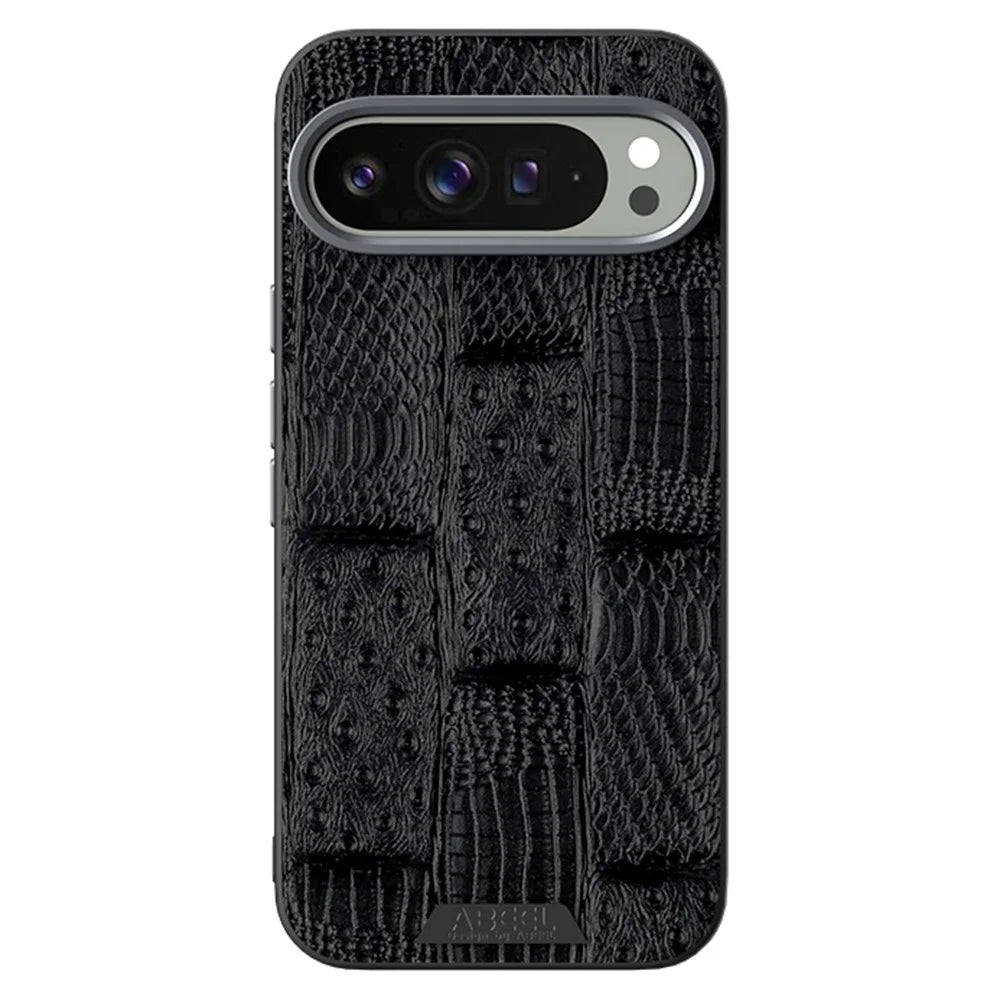 ABEEL For Google Pixel 9 Pro  /  Pixel 9 Magnetic Case Beast Texture Micro-Embossing Back Cover - Black - 2