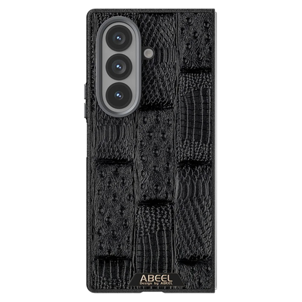 ABEEL For Samsung Galaxy Z Fold7 5G Magnetic Case Beast Texture Micro-Embossing Back Cover - Black - 2