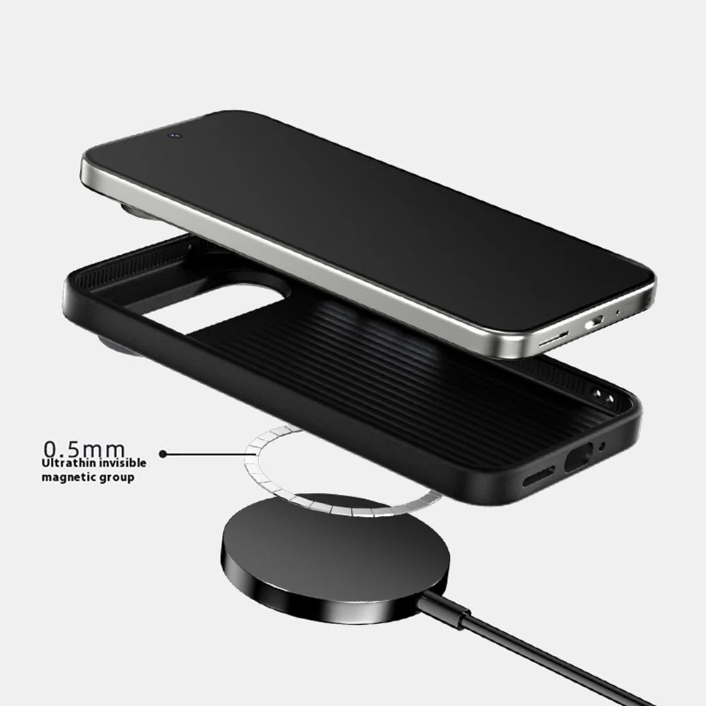 ABEEL For Google Pixel 9 Pro  /  Pixel 9 Magnetic Case Textured Micro-Embossing Back Cover - Black - 3
