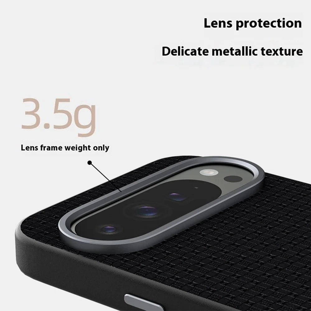 ABEEL For Google Pixel 9 Pro  /  Pixel 9 Magnetic Case Textured Micro-Embossing Back Cover - Black - 7