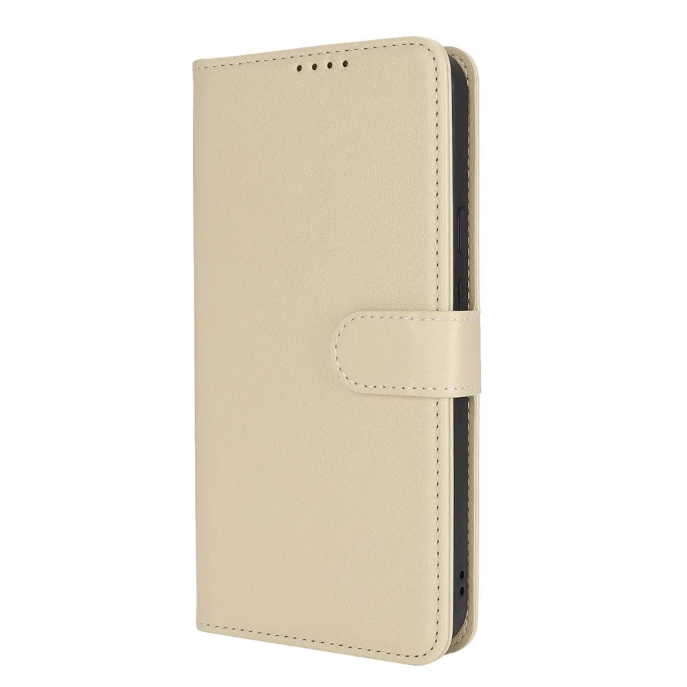 For Google Pixel 8a Stand Case Shockproof Leather Wallet Phone Cover - Beige - 7