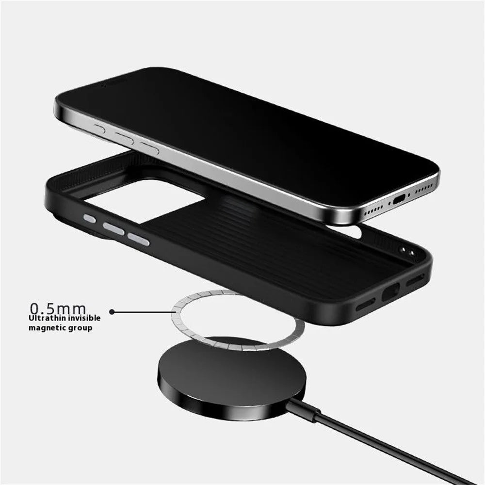 ABEEL For iPhone 17 Pro Max Case Compatible with MagSafe Crocodile Texture Micro-Embossing Back Cover - Black - 4