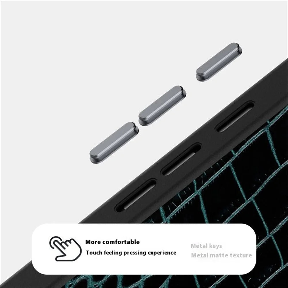 ABEEL For Google Pixel 9 Pro  /  Pixel 9 Magnetic Case Crocodile Texture Micro-Embossing Back Cover - Black - 7