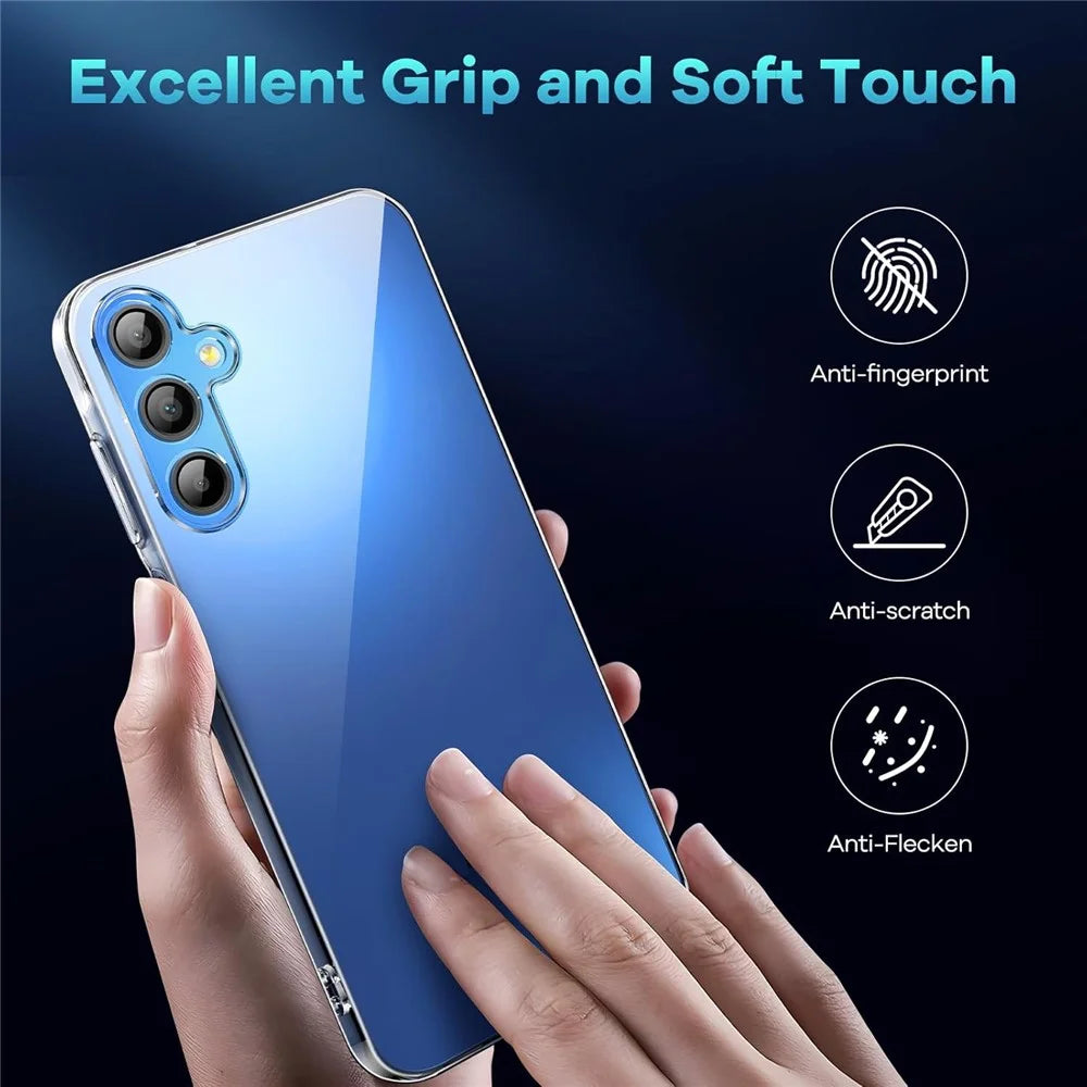 For Samsung Galaxy A18 5G / A18 4G / A17 5G / A17 4G / A26 5G Case TPU Clear Phone Cover + 2PCS Tempered Glass Screen Film 2.5D Arc Edge - 2