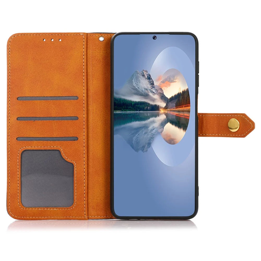 KHAZNEH For OnePlus Nord CE5 5G / Ace 5 Racing 5G Wallet Phone Case Stand Leather Flip Cover - Brown - 2