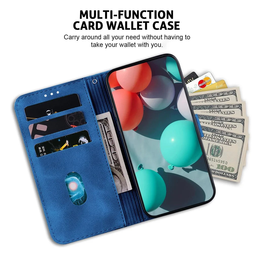 For TECNO Camon 30S 4G  /  30S Pro 4G Stand Case 7-Shaped Pattern Imprint Leather Phone Cover with Strap - Dark Blue - 3