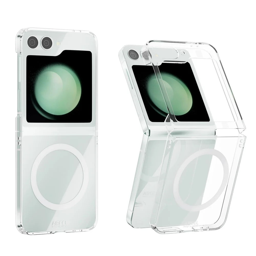 ABEEL For Samsung Galaxy Z Flip5 5G Magnetic Case Clear PC Anti Scratch Phone Cover - 1