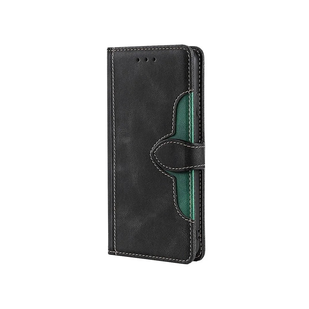 For Samsung Galaxy A36 5G Case Leather Wallet Phone Cover with Straw Hat Magnetic Clasp - Black - 7
