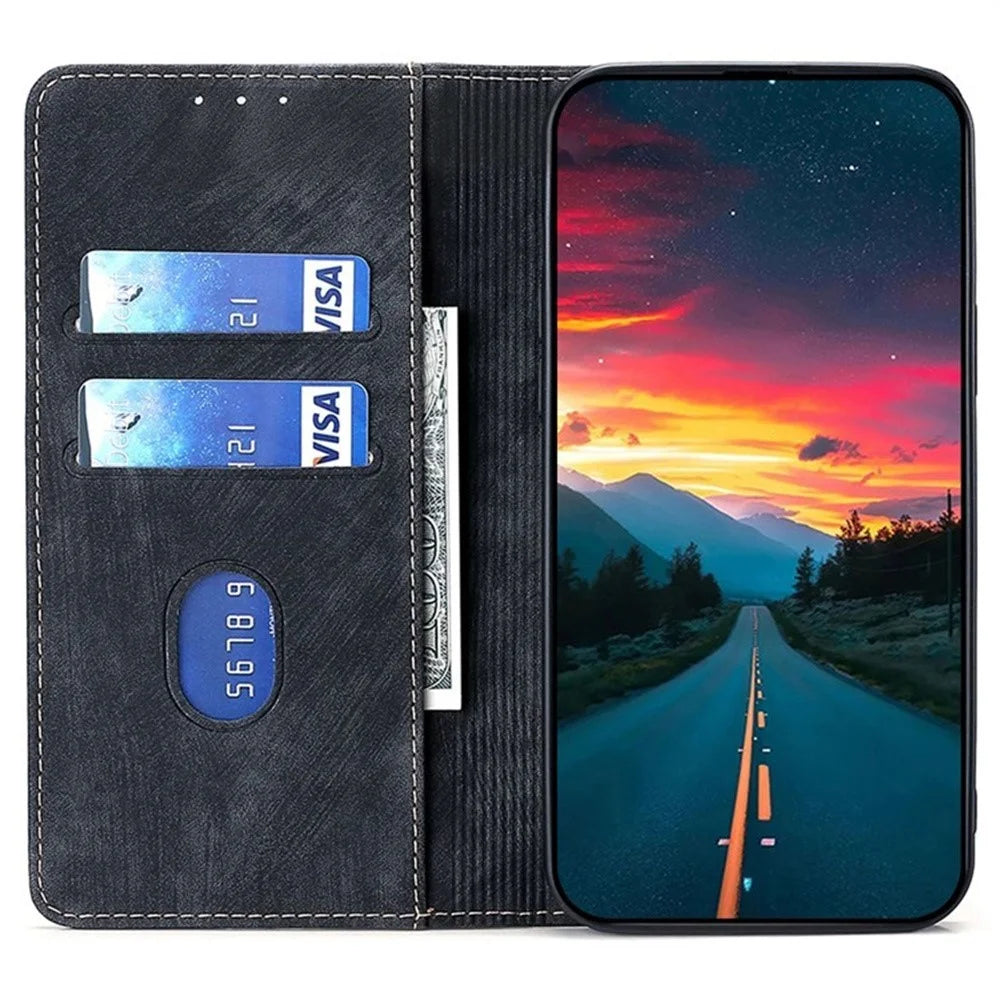 For Samsung Galaxy A36 5G Case RFID Blocking Wallet Foldable Stand Leather Phone Cover - Black - 2
