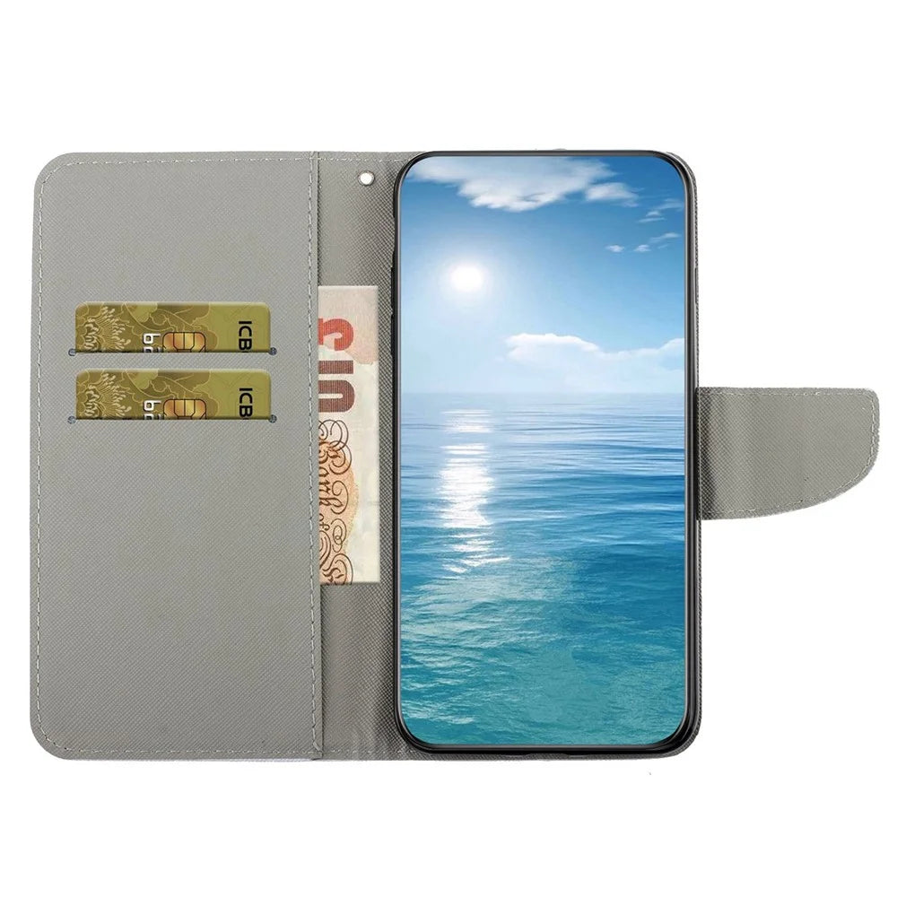 For Samsung Galaxy A14 5G / 4G Cross Texture PU Leather Flip Stand Case Wallet Phone Cover with Strap - Rhombus  /  Totem - 2