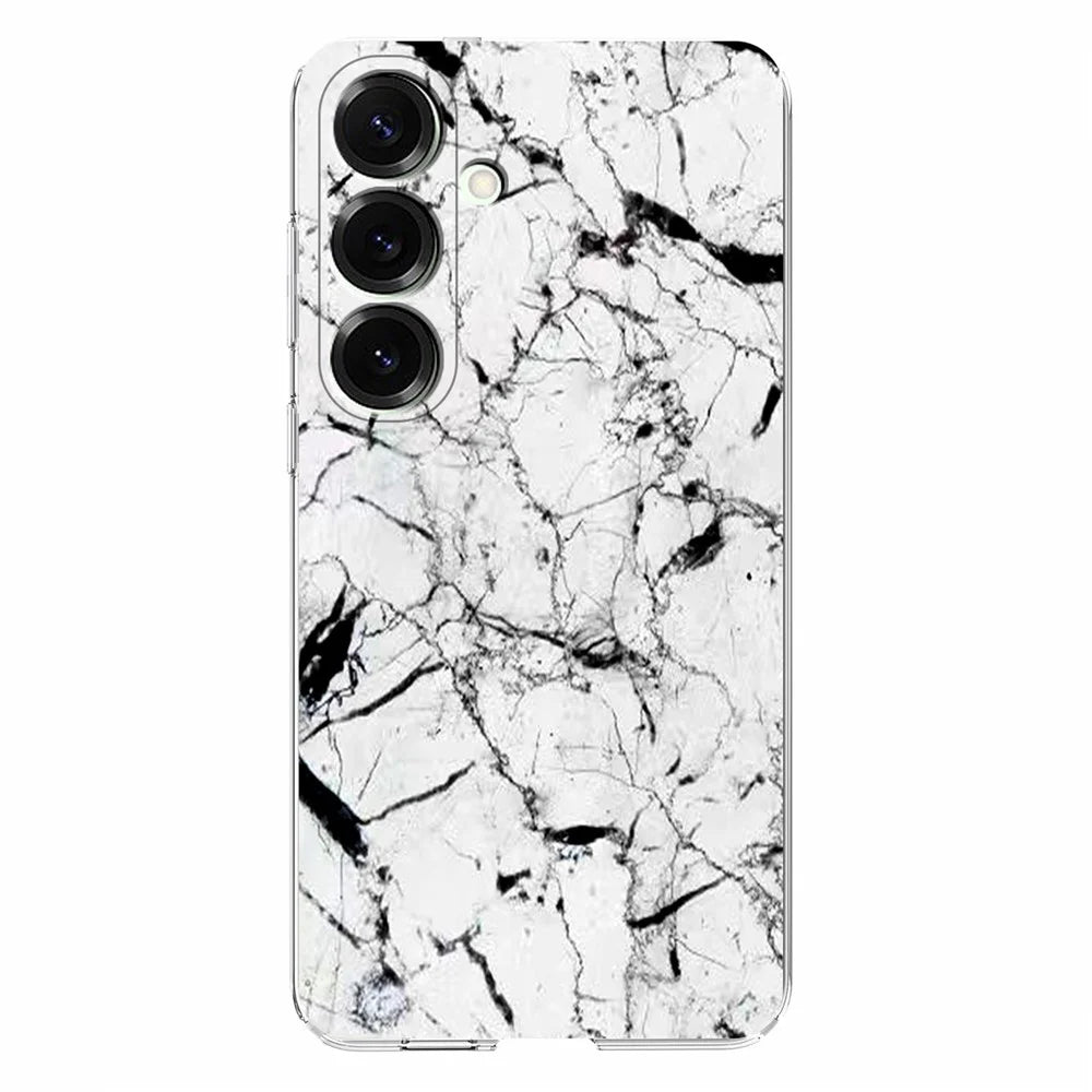 For Samsung Galaxy S25+ / S24+ Case Marble Pattern Printing Soft TPU Phone Cover - White - 2