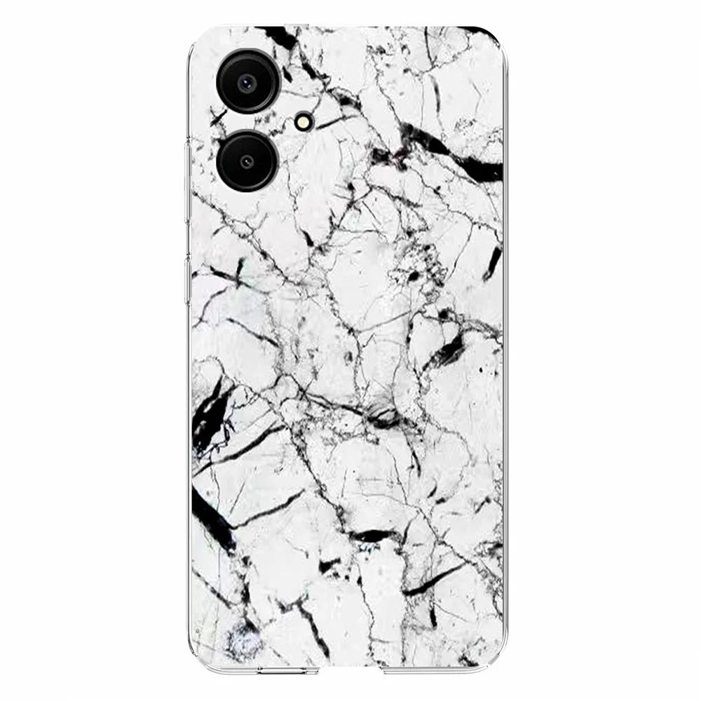 For Samsung Galaxy A06 4G / A06 5G Case Marble Pattern Printing Soft TPU Phone Cover - White - 2