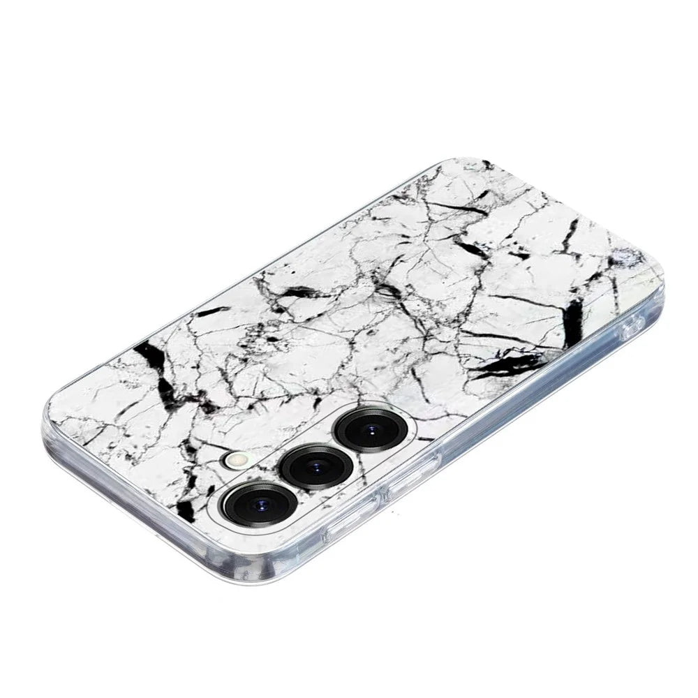 For Samsung Galaxy A14 5G / A14 4G Case Marble Pattern Printing Soft TPU Phone Cover - White - 4