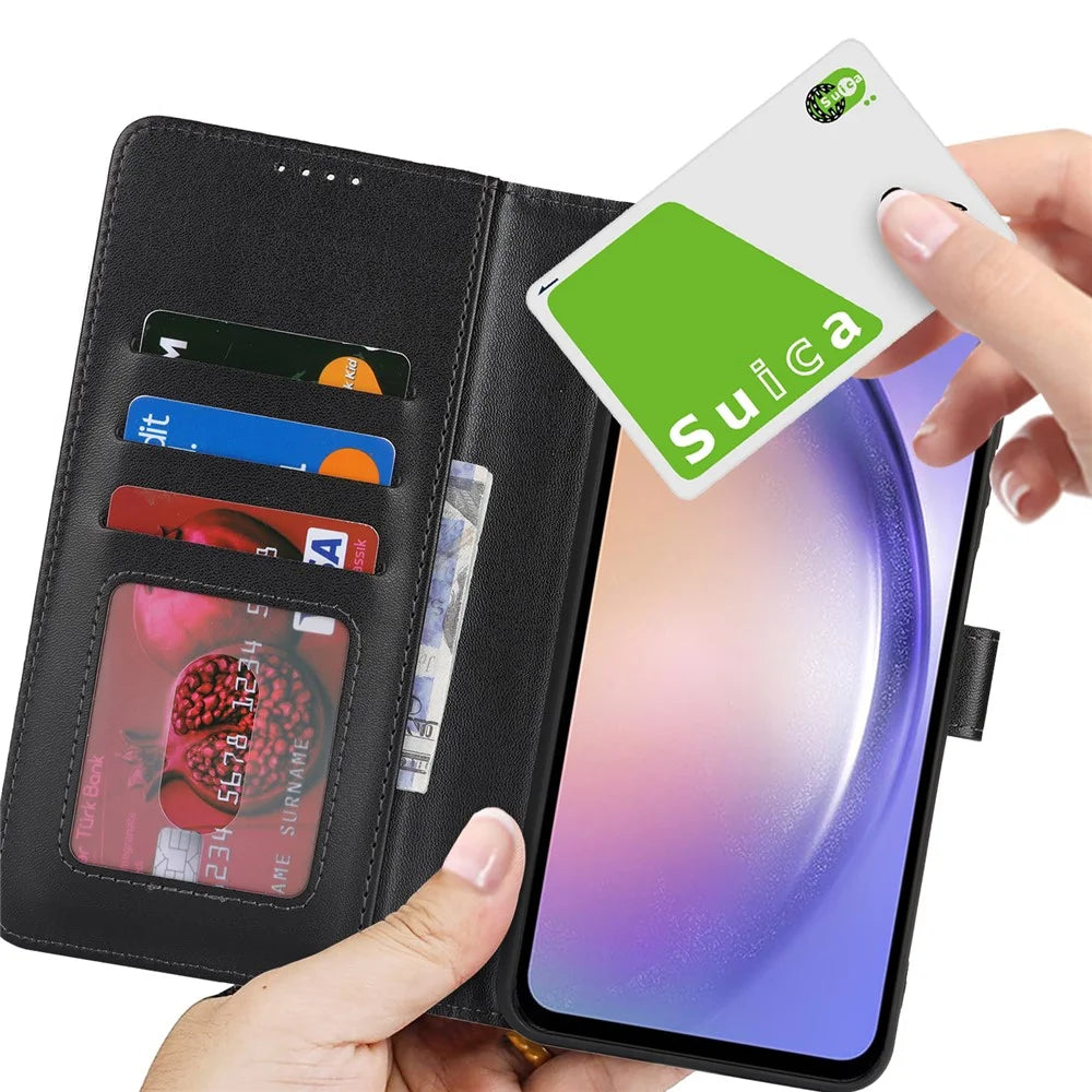 For Samsung Galaxy A54 5G Stand Case Shockproof Leather Wallet Phone Cover - Black - 6
