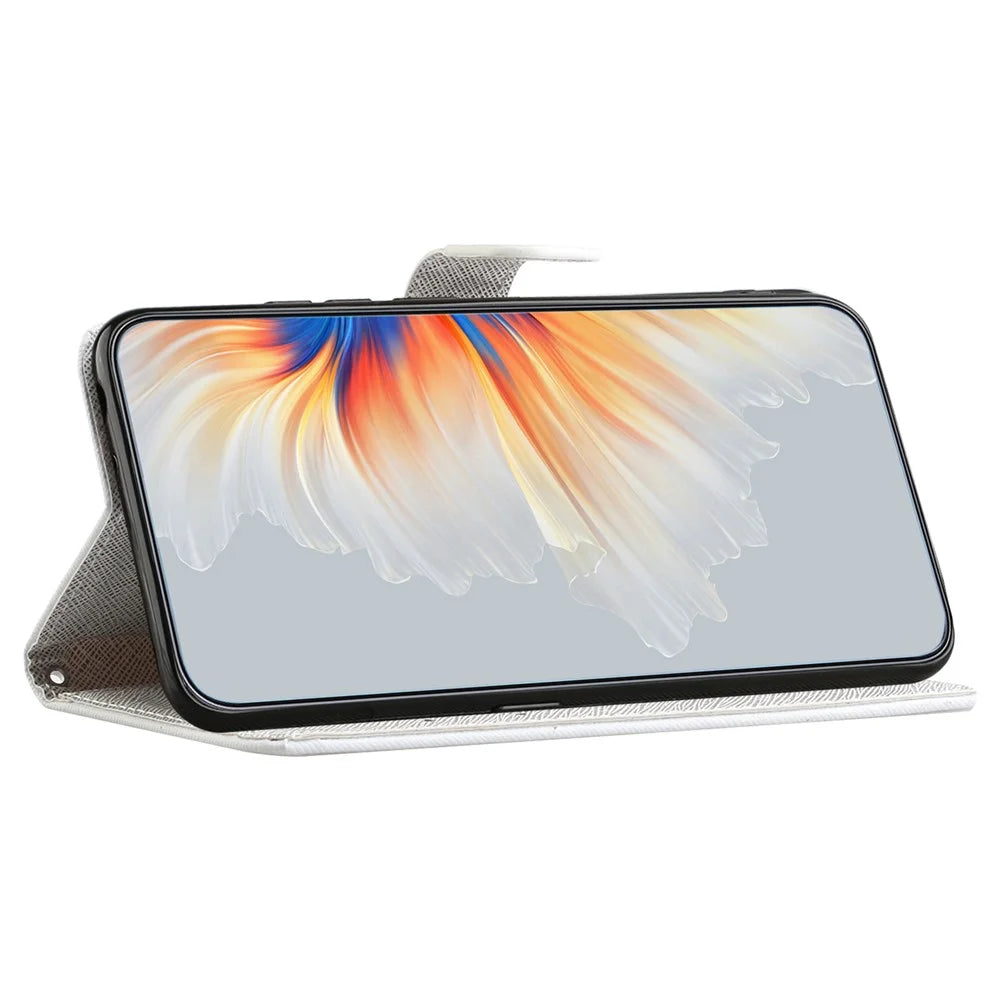 For iPhone 17 Case Pattern Print PU Leather Wallet Phone Cover Cross Texture - Dragonfly - 3
