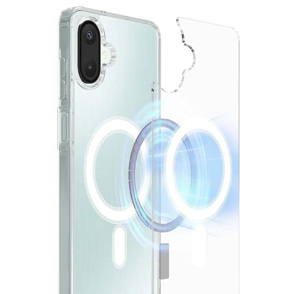 For Samsung Galaxy A08 4G / A08 5G / F07 4G / M17e 5G / M07 4G / A07 5G / A07 4G Clear Phone Magnetic Case TPU+Acrylic Back Cover - Clear - 2