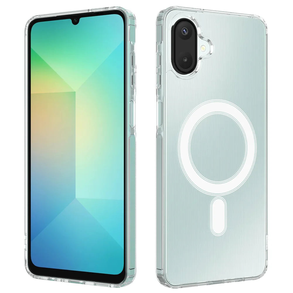 For Samsung Galaxy A06 5G / Galaxy A06 4G Clear Phone Magnetic Case TPU+Acrylic Back Cover - Clear - 1