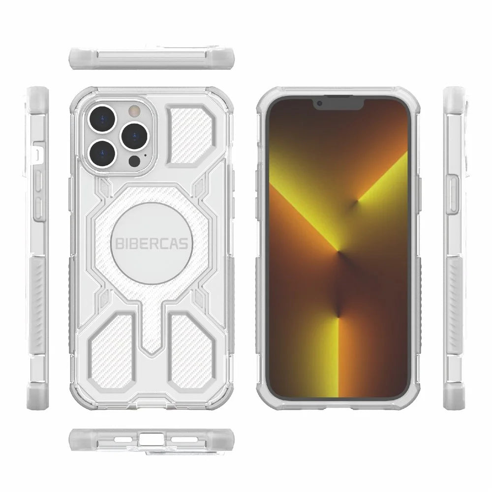 BIBERCAS J-16 Transparent Series For iPhone 13 Pro Max Case Compatible with MagSafe TPU + PC Phone Cover - Transparent - 7