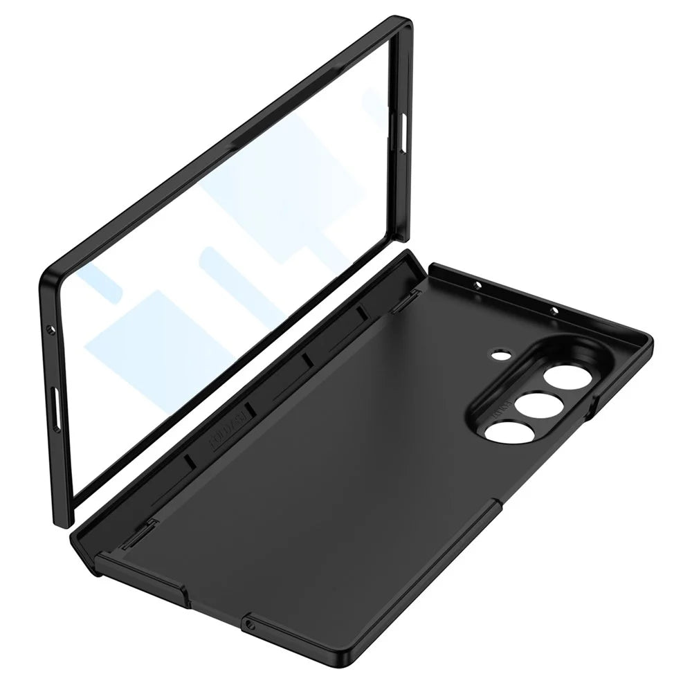 GKK For Samsung Galaxy Z Fold7 5G Case Magnetic Hinge Protection PC Slim Phone Cover with Tempered Glass Film - Black - 3