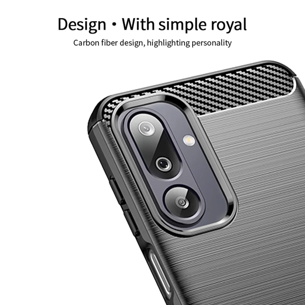 MOFI For Samsung Galaxy M36 5G Back Cover  Brushed Texture Carbon Fiber Soft TPU Case - Black - 2