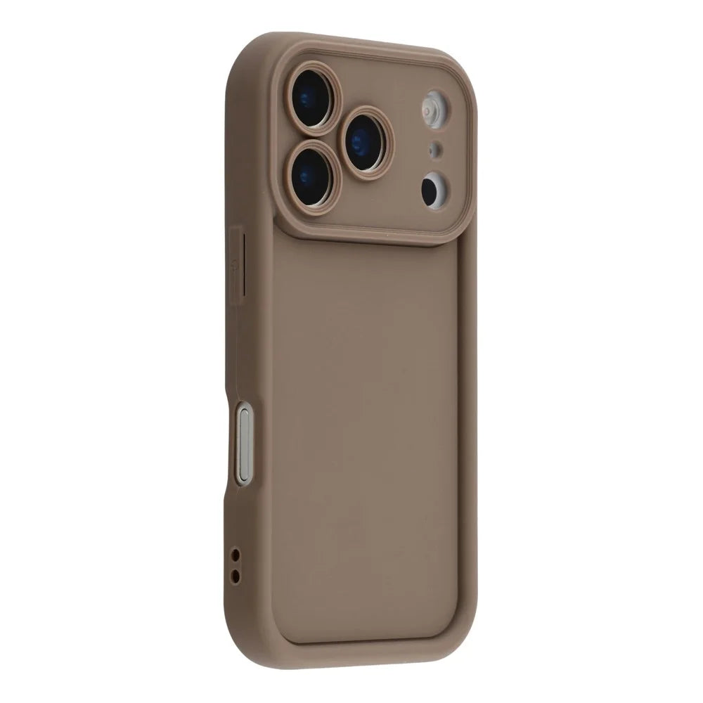 For iPhone 18 Pro / 17 Pro Case Grooved Design TPU Anti Slip Phone Cover - Brown - 1