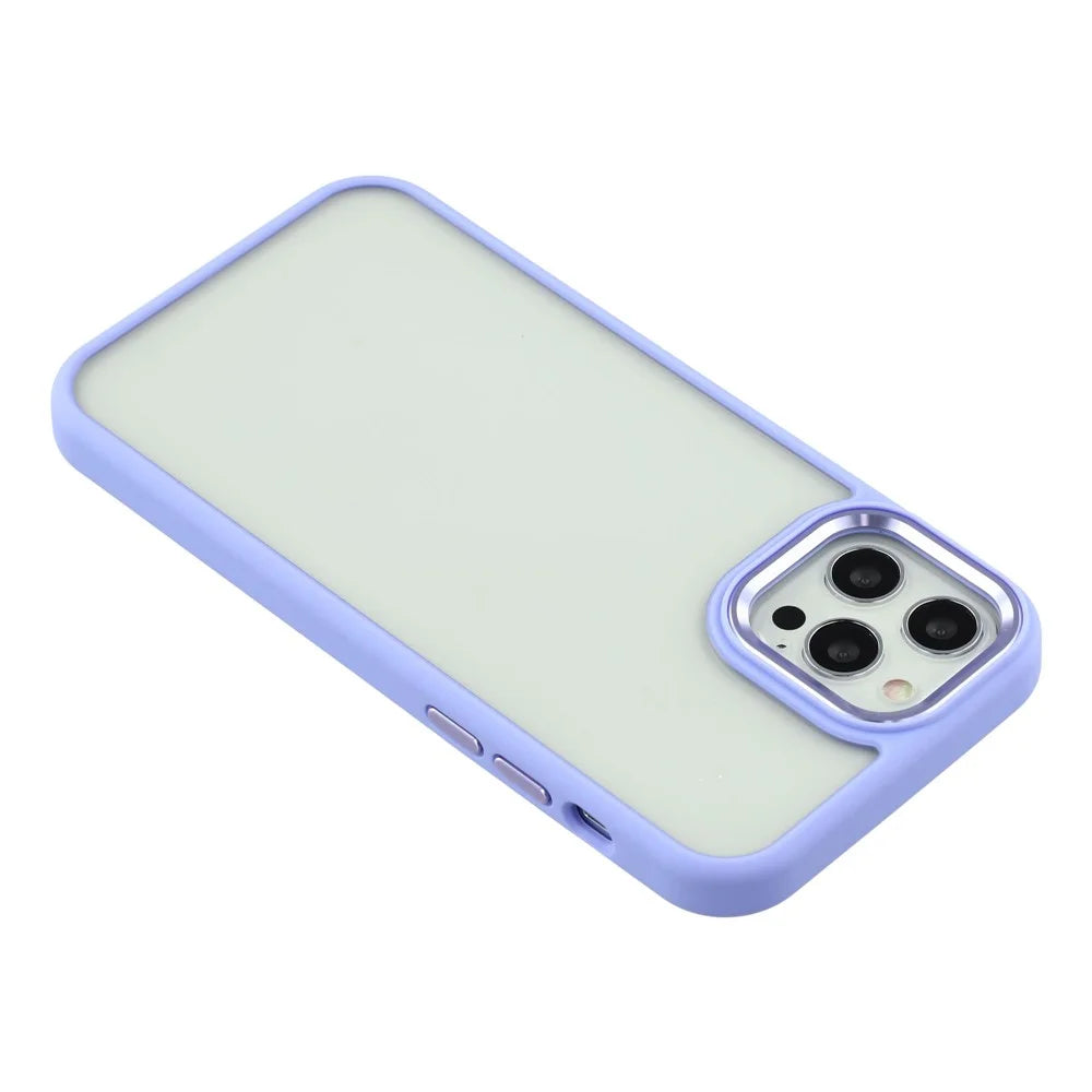 For iPhone 12 Pro Max Case Anti-Drop TPU + PC Clear Phone Back Cover - Light Purple - 5