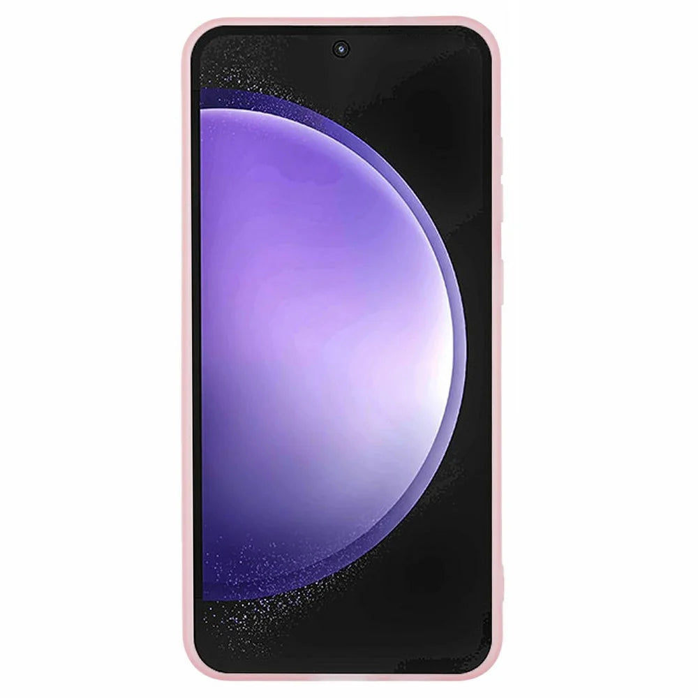 For Samsung Galaxy S25 FE Case Electroplated Camera Frame TPU Phone Cover - Transparent Pink - 2