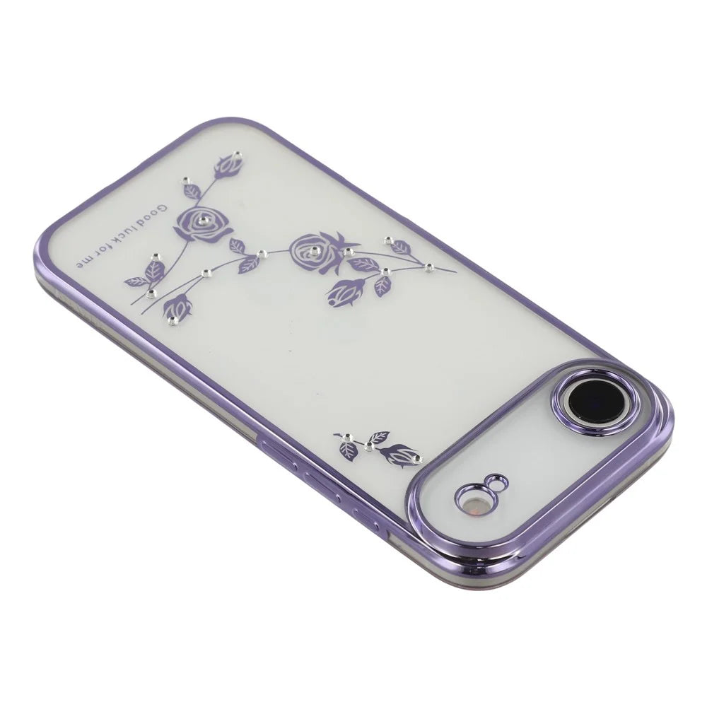 KADEM For iPhone Air Case Flower Rhinestone Decor TPU Phone Cover - Purple - 5